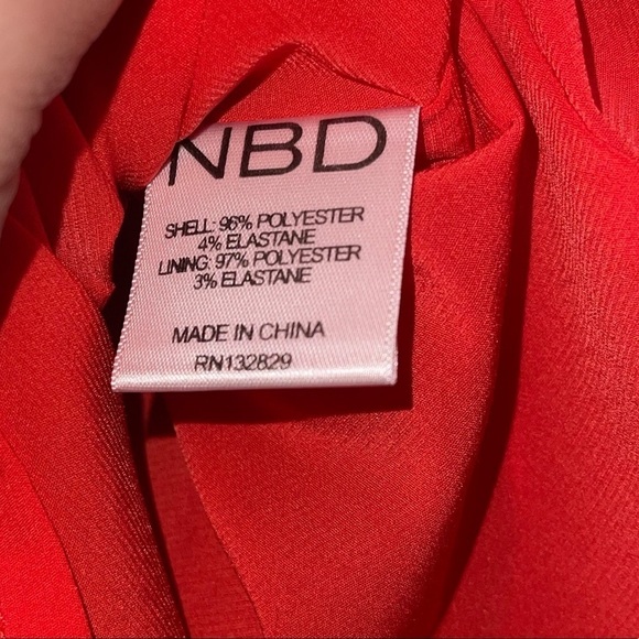 NBD x REVOLVE Red Rosie Off the Shoulder Bodycon Mini Dress Size Small Cocktail - Picture 6 of 8